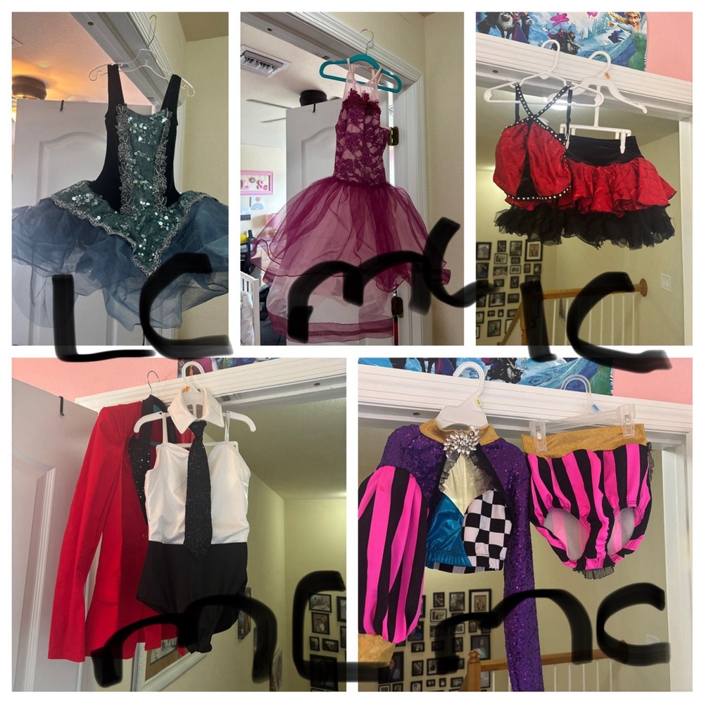 Lyrical, ballet, jazz, tap, dance costumes intermediate, medium and large sizes